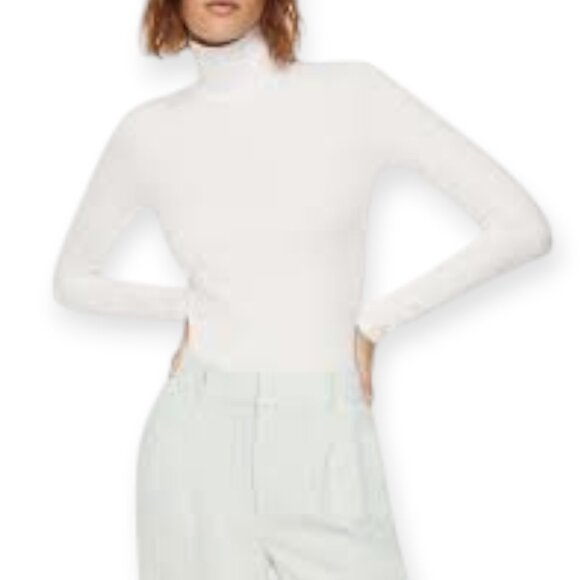Wilfred Tops - Aritzia Wilfred Free Womens White Sz M Turtleneck Long Sleeve Layering Pullover